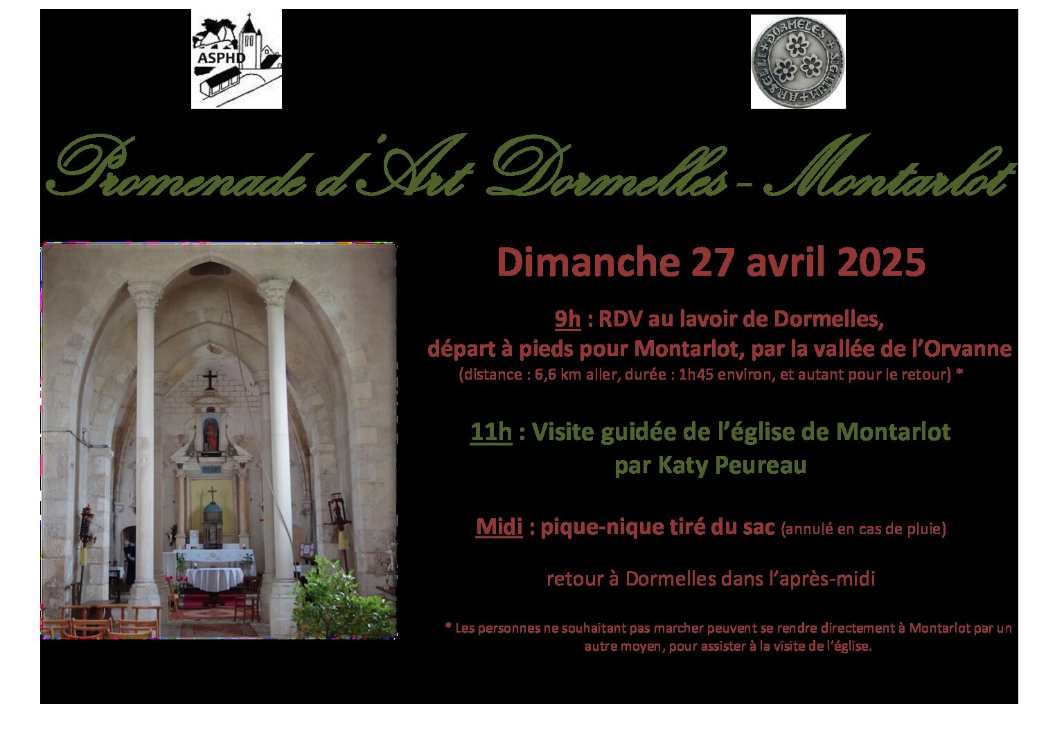 Promenade d’art Dormelles Montarlot dimanche 27 avril