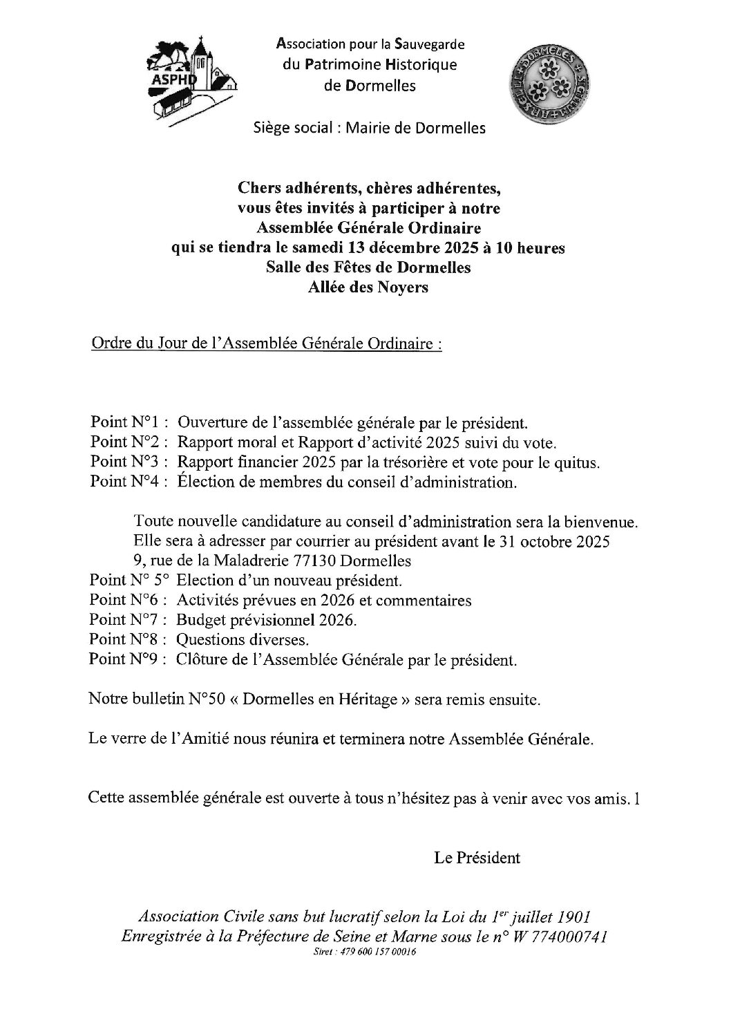 Assemblée Générale ASPHD